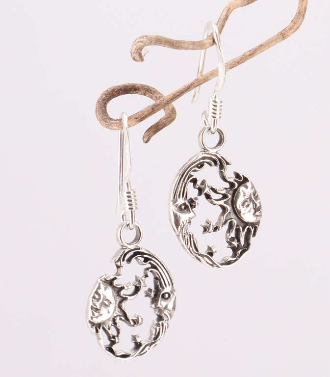 Sonne und Mond Ohrringe 925er