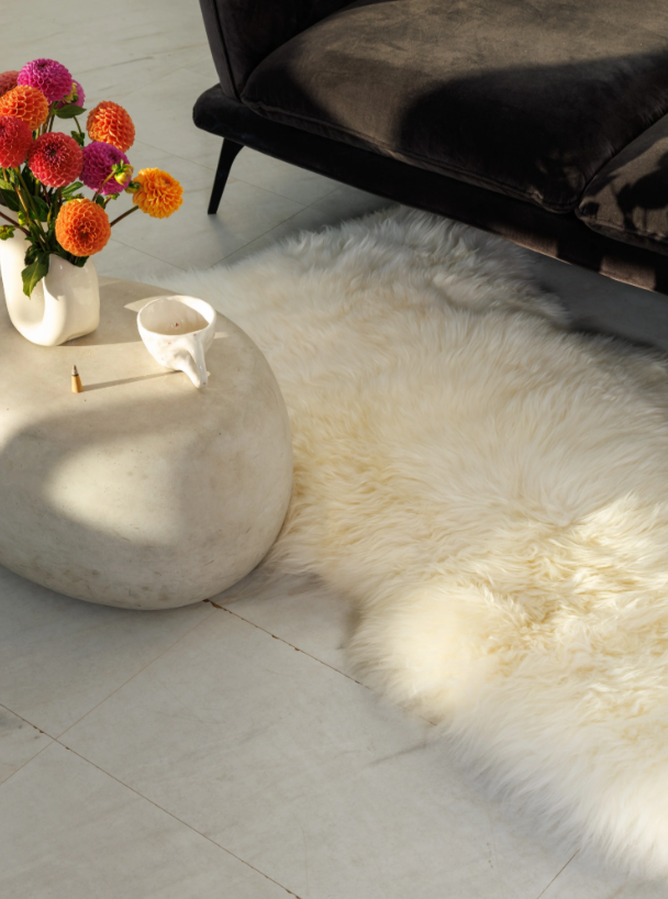 Schafsfell genäht weiß XXL