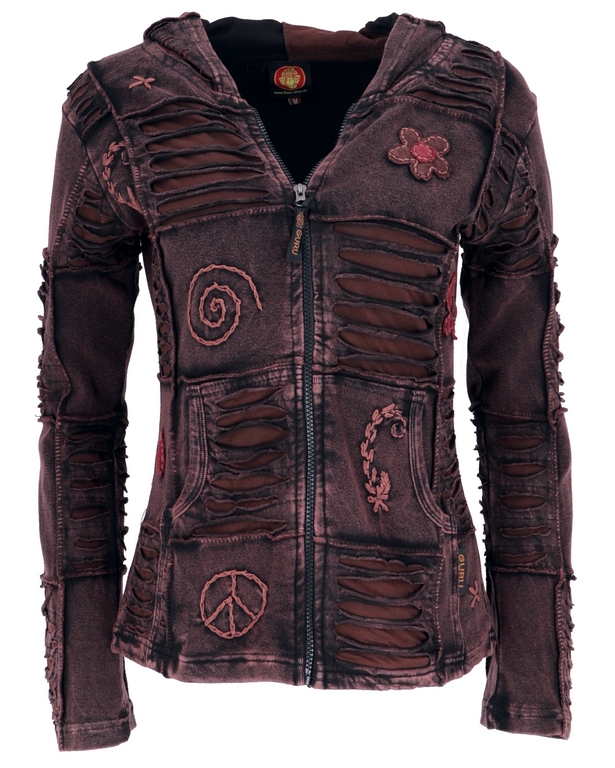 Patchwork Jacke mit Kapuze