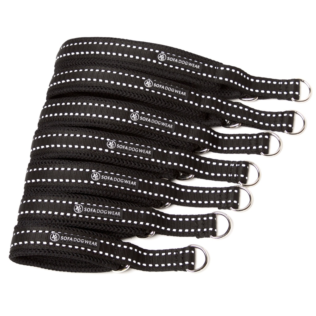 Zugstopphalsband Schwarz/Reflex 20 mm