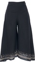 weite Sommerhose aus grober Leinenoptik in zart rosa 3/4 lang