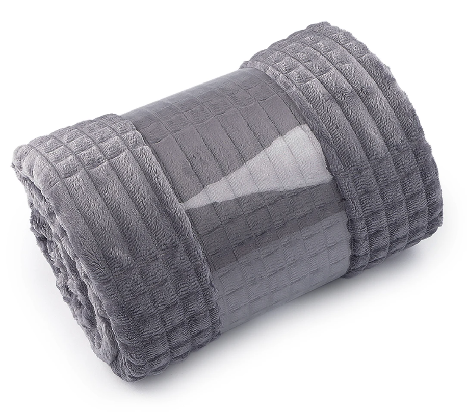 Kuscheldecke Lammfelloptik Stripe