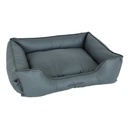 Drei verschiedene Größen von Hundebetten übereinander in den angebotenen zwei Farben