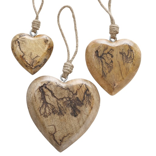 [Bltz-2005396] Dekoherzen 3er Set aus Mangoholz