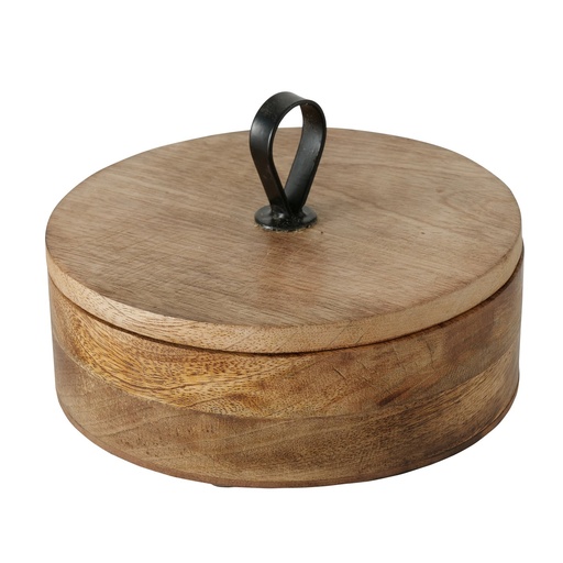 [Bltz-2009257] Dose Kabir mit Deckel aus Mangoholz