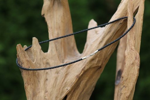 Vegane Flechtlederkette mit 925er Silber