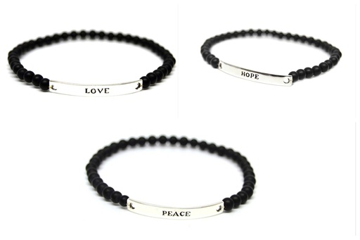 Armband-Triologie Black Pearl Onyx