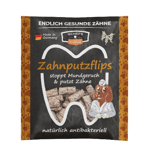 Verpackung mit Fenster, das Zahputzflips zeigt
