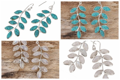 Blätterranke Ohrringe 925er