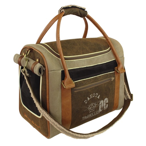 Reisetasche für Hunde in Naturtönen im Aviator-Stil