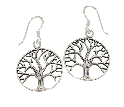 Runde Ohrhänger  mit je einem Baum